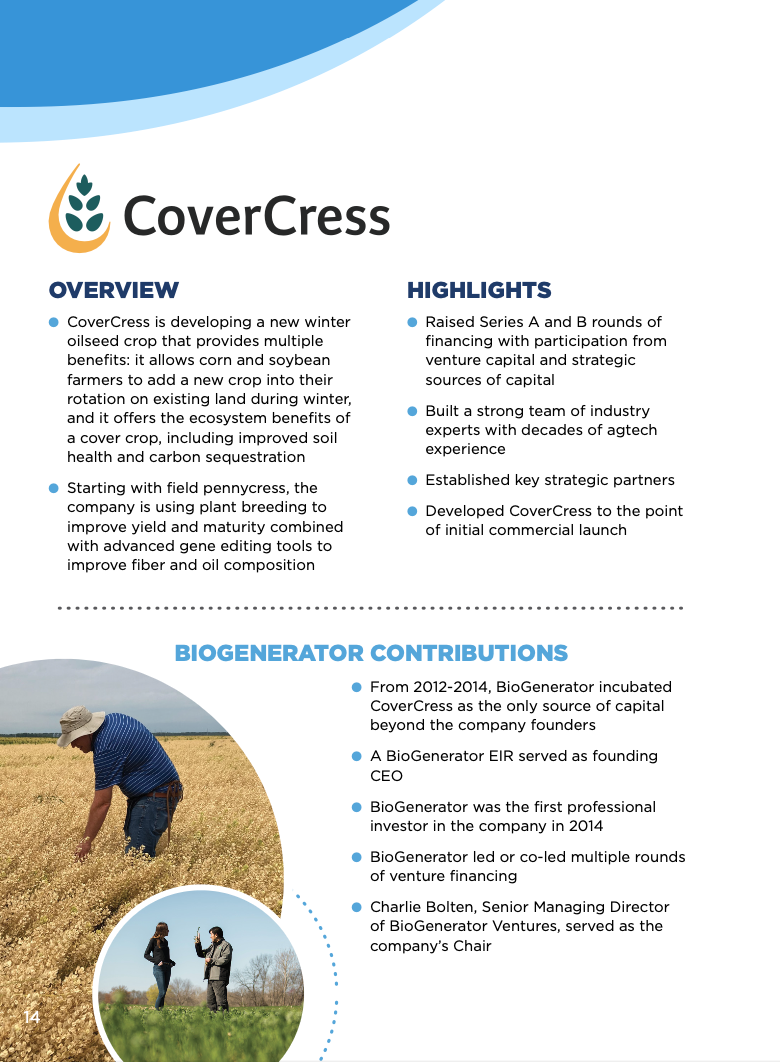 BioGenerator CoverCress case study
